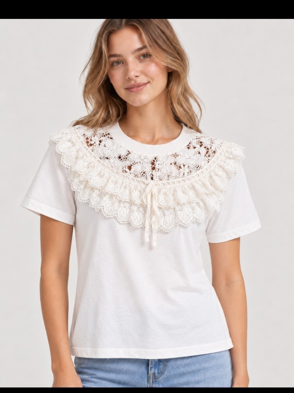 Zimmermann White Lace T-Shirt Size 1